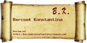 Bercsek Konstantina névjegykártya